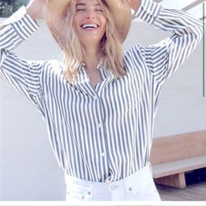Striped Boyfriend Shirt Button Up